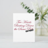 Zwei Herzen Postkarte (Stehend Vorderseite)