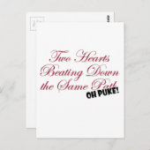 Zwei Herzen Postkarte (Vorne/Hinten)