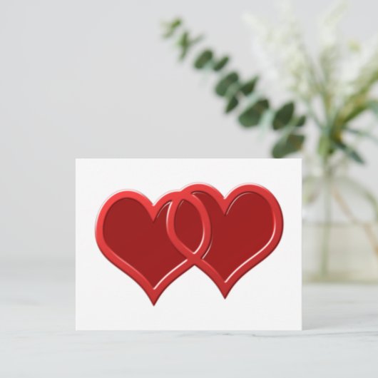 Zwei Herzen Postkarte (Stehend Vorderseite)