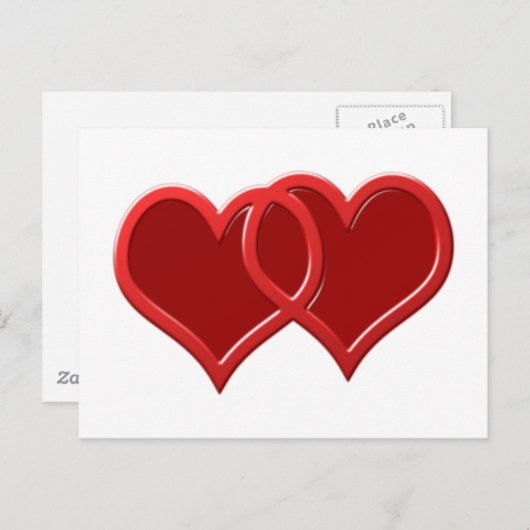 Zwei Herzen Postkarte (Vorne/Hinten)