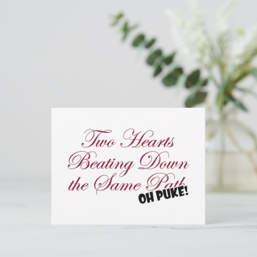 Zwei Herzen Postkarte (Stehend Vorderseite)