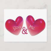Zwei Herzen Romantik Postkarte (Vorderseite)