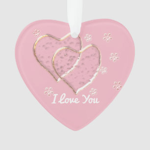 Zwei Herzen, romantische Hochzeit.Personalisiert Ornament