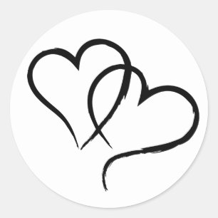 Zwei Herzen Runder Aufkleber