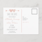 Zwei Herzen Save the Date Ankündigungspostkarte (Rückseite)