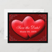 Zwei Herzen, Save the Date! Ankündigungspostkarte (Vorne/Hinten)