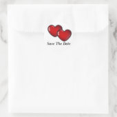 Zwei Herzen Save the Date Aufkleber (Tasche)