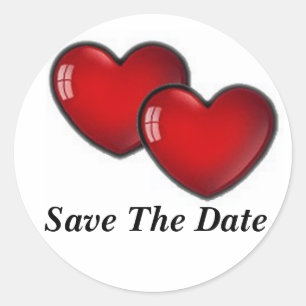 Zwei Herzen Save the Date Aufkleber