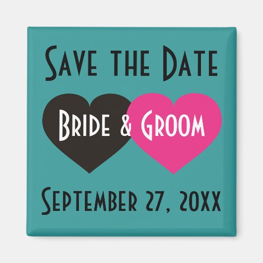 Zwei Herzen Save the Date Magnet (Vorne)