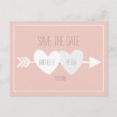 Zwei Herzen Save the Date Postkarte (Vorderseite)
