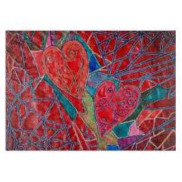 Zwei Herzen Schneidebrett