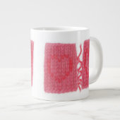 ZWEI HERZEN STRICK Große weiße Tasse (Vorderseite Rechts)