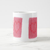 ZWEI HERZEN STRICK Große weiße Tasse (Vorderseite)