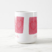 ZWEI HERZEN STRICK Große weiße Tasse + Text (Mittel)