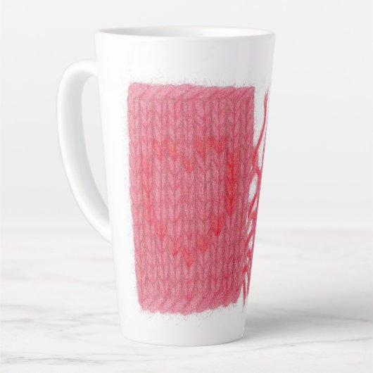 ZWEI HERZEN STRICK hoch Latte Tasse (Linke Ecke)