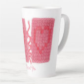 ZWEI HERZEN STRICK hohe Latte-Tasse + Text Milchtasse (Rechte Ecke)