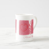 ZWEI HERZEN STRICK Knochenerkrankung Tasse China + (Vorderseite Rechts)