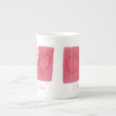ZWEI HERZEN STRICK Knochenerkrankung Tasse China + (Vorderseite)
