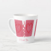 ZWEI HERZEN STRICK Latte Tasse + Text (Linke Ecke)