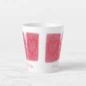 ZWEI HERZEN STRICK Latte Tasse + Text (Vorderseite)