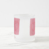 ZWEI HERZEN STRICK Mattierte Tasse aus Glas + Text (Mittel)