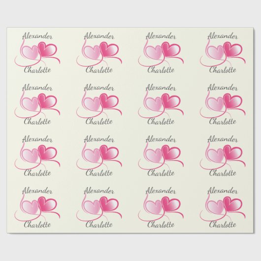 Zwei Herzen treffen sich als eine individuelle Hoc Geschenkpapier (Flach)