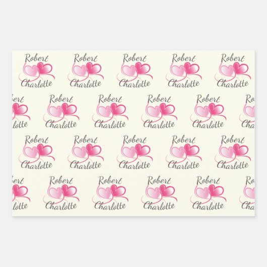 Zwei Herzen treffen sich als eine individuelle Hoc Geschenkpapier Set (Vorderseite)