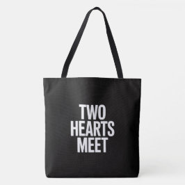 Zwei Herzen treffen sich Tasche