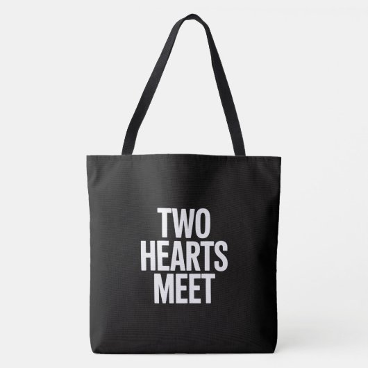 Zwei Herzen treffen sich Tasche (Vorderseite)