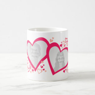 Zwei Herzen valentine / Hochzeit Fotos rosa rote T Kaffeetasse