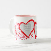 Zwei Herzen Valentine/rote rosa Tasse der (Vorderseite Links)
