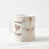 Zwei Herzen verbunden als eine Liebe-Tasse Kaffeetasse (Vorderseite Links)