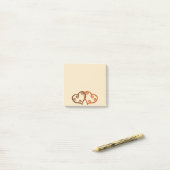 Zwei Herzen verbunden Post-it Klebezettel (Auf Schreibtisch)