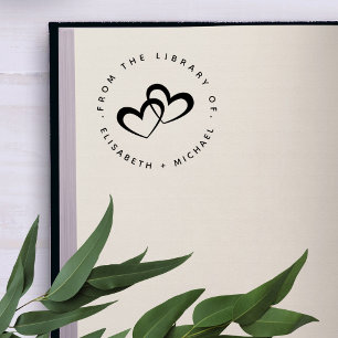 Zwei Herzen vereinigen Namen aus der Bibliothek mo Gummistempel