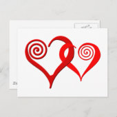 zwei Herzen verflochten Postkarte (Vorne/Hinten)