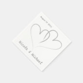 Zwei Herzen verwoben Hochzeitspapier Napkins. Serviette (Ecke)