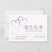 Zwei Herzen verwoben Wedding RSVP Card (Vorderseite)