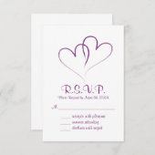 Zwei Herzen verwoben Wedding RSVP Card (Vorne/Hinten)