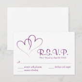 Zwei Herzen verwoben Wedding RSVP Card Karte (Vorne/Hinten)