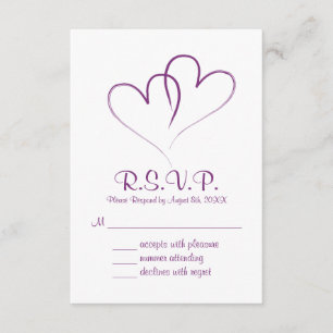 Zwei Herzen verwoben Wedding RSVP Card Karte