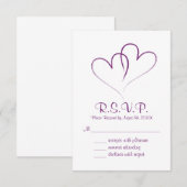 Zwei Herzen verwoben Wedding RSVP Card Karte (Vorne/Hinten)
