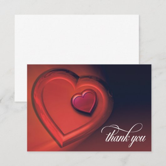 Zwei Herzen Vielen Dank Karte (Version 2) (Vorne/Hinten)