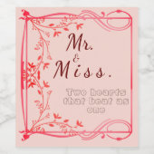 Zwei Herzen Weinetikett (Einzelnes Label)