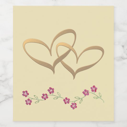 Zwei Herzen Weinetikett (Einzelnes Label)