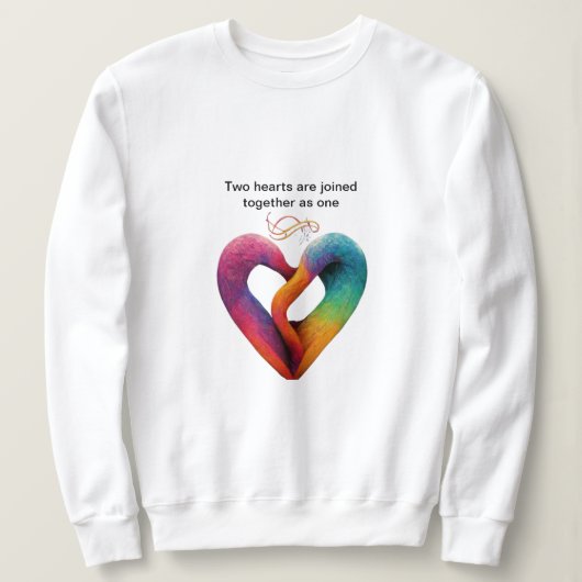 zwei Herzen werden als eine zusammengeführt Sweatshirt (Design vorne)