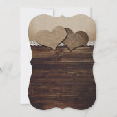 Zwei Herzen werden zu einer rustikalen Hochzeit vo Save The Date (Rückseite)