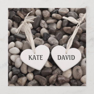 Zwei Herzen zusammen rustikale Lässige Hochzeit Einladung