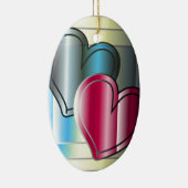 zwei Herzen zusammen und helles gefärbt Keramikornament (Rechts)