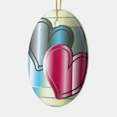 zwei Herzen zusammen und helles gefärbt Keramikornament (Links)