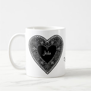 Zwei Herzen – Zwei Namen – Sei mein Valentinstag Kaffeetasse